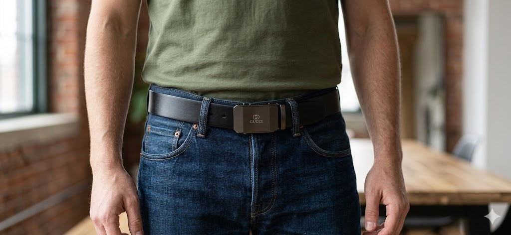 Gucci Men Belt 3.6 Width 130 Length - 130 Cm