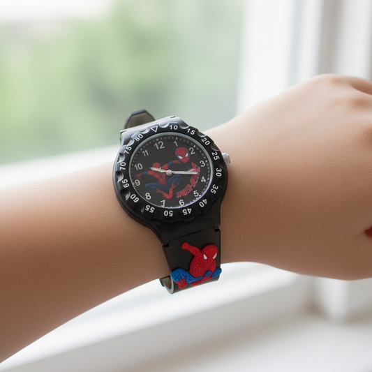 Analog Cartoon Kids Watch Black