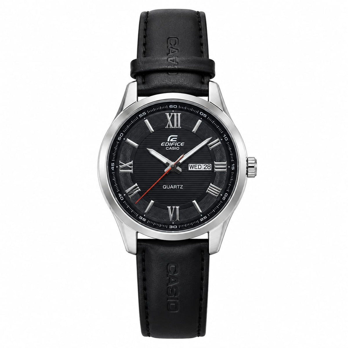 Casio Edifice Leather Day Date Latin Numbers