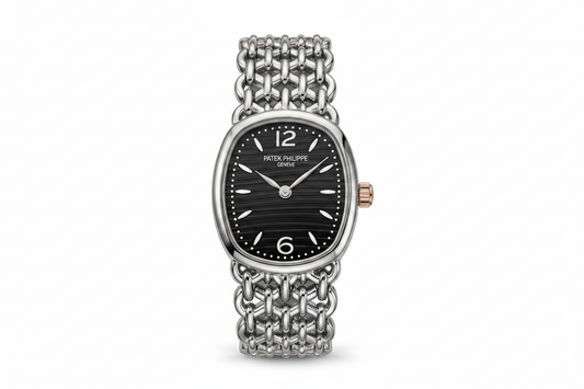 Women's Watch – Oval Stainless Steel Black Face