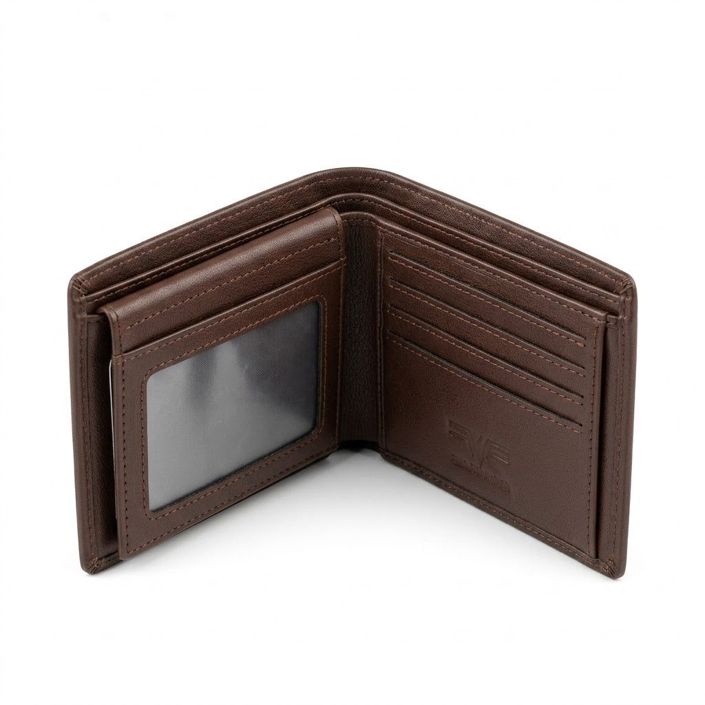 Calvin Klein Leather Bi-Fold Men Wallet - 510-89- Coffee