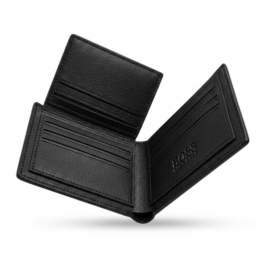 Boss Leather Bi-Fold Men Wallet 510-83 Black