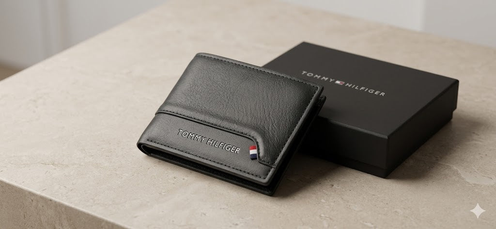 Tommy Hilfiger Leather Bi-Fold Men Wallet WA4-69-BK - Black