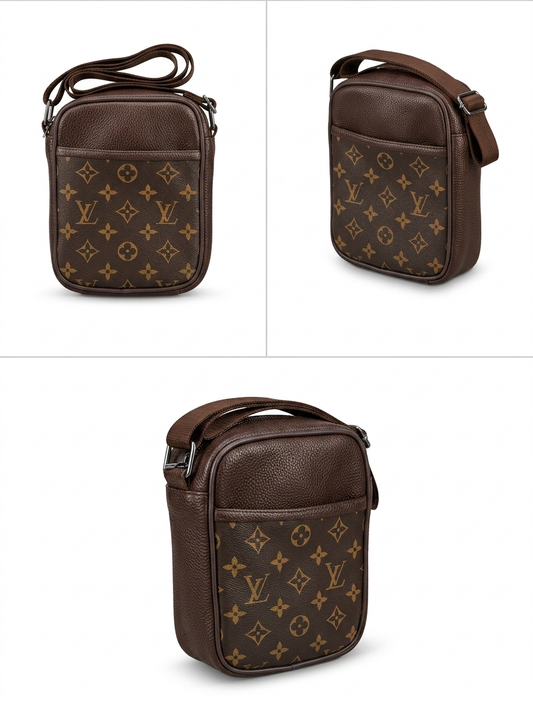 Louis Vuitton Brown Leather Cross Bag
