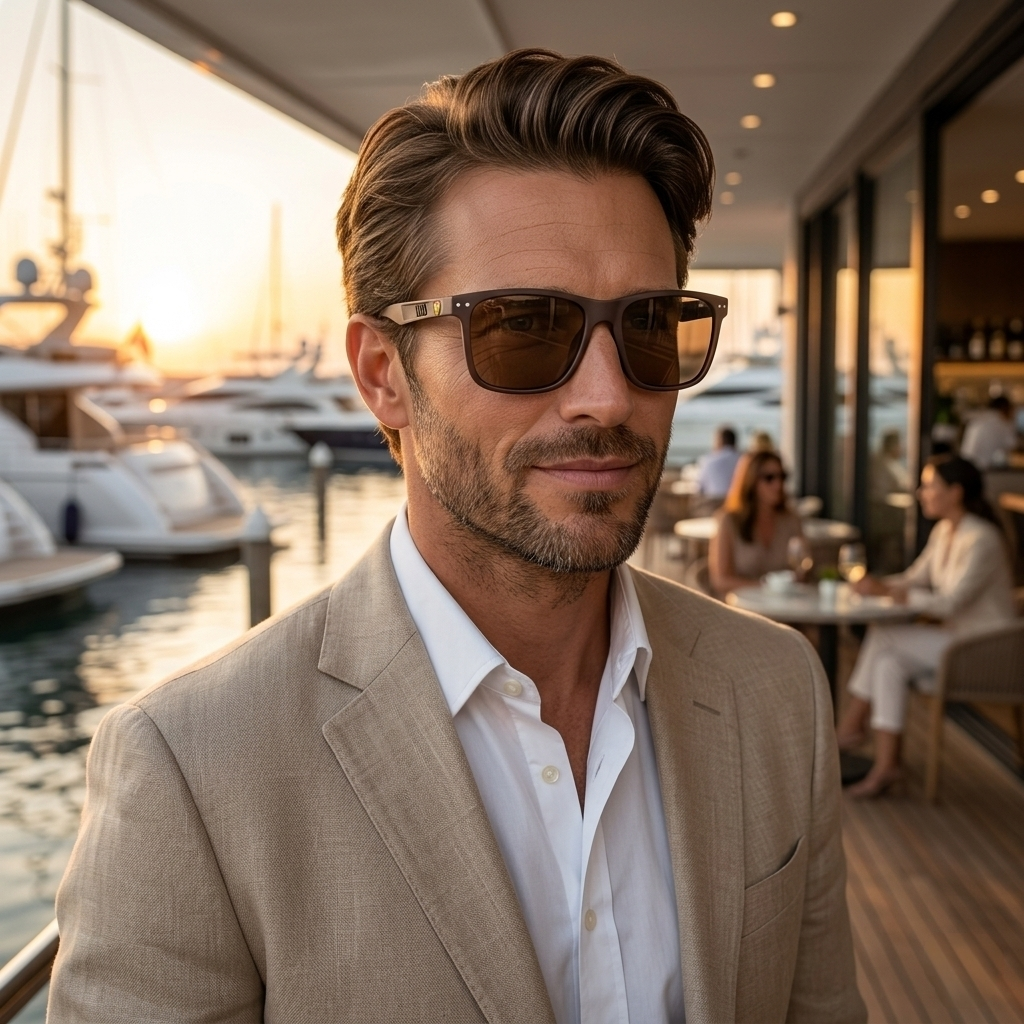 Brown Ray-Ban Ferrari Polarized Sunglasses-Rectangle