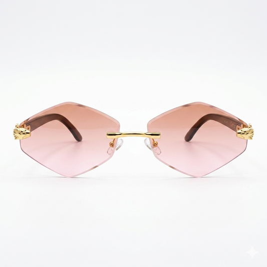 EL-Doctor women's Frameless sunglasses-Pentagon