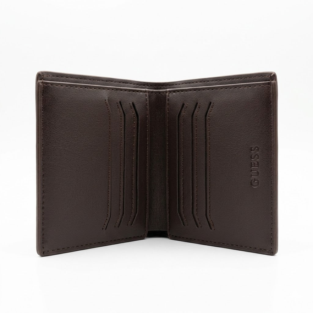 Guess Leather Bi-Fold Men Wallet WA-376 Coffee