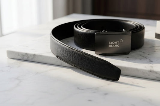 Mont Blanc Men Belt 3.6 Width 135 Length - 135 Cm
