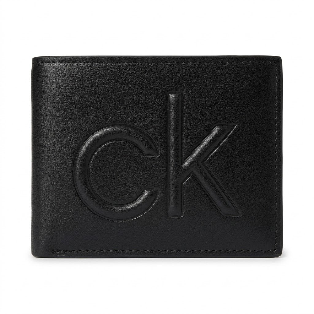 Calvin Klein Leather Tri-Fold Men Wallet - CK25U - 0116A - Black
