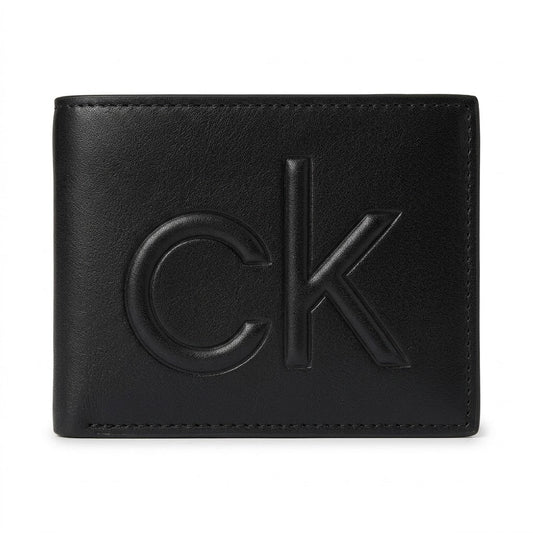 Calvin Klein Leather Tri-Fold Men Wallet - CK25U - 0116A - Black