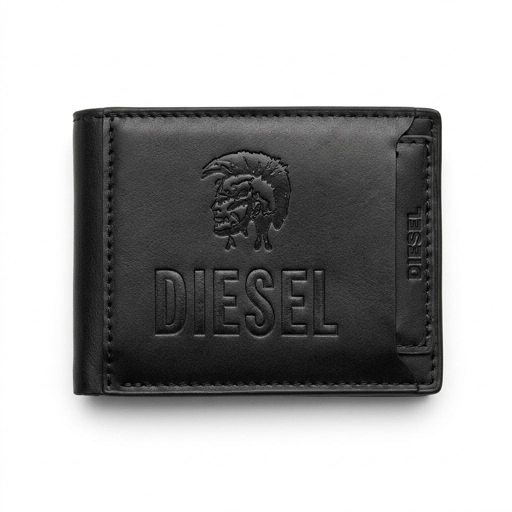 Diesel Bi-Fold Men Wallet-BK - Black