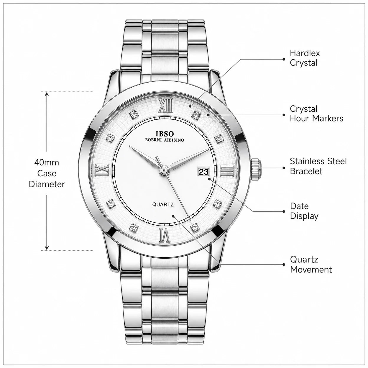 Metal Date Daimond For Men