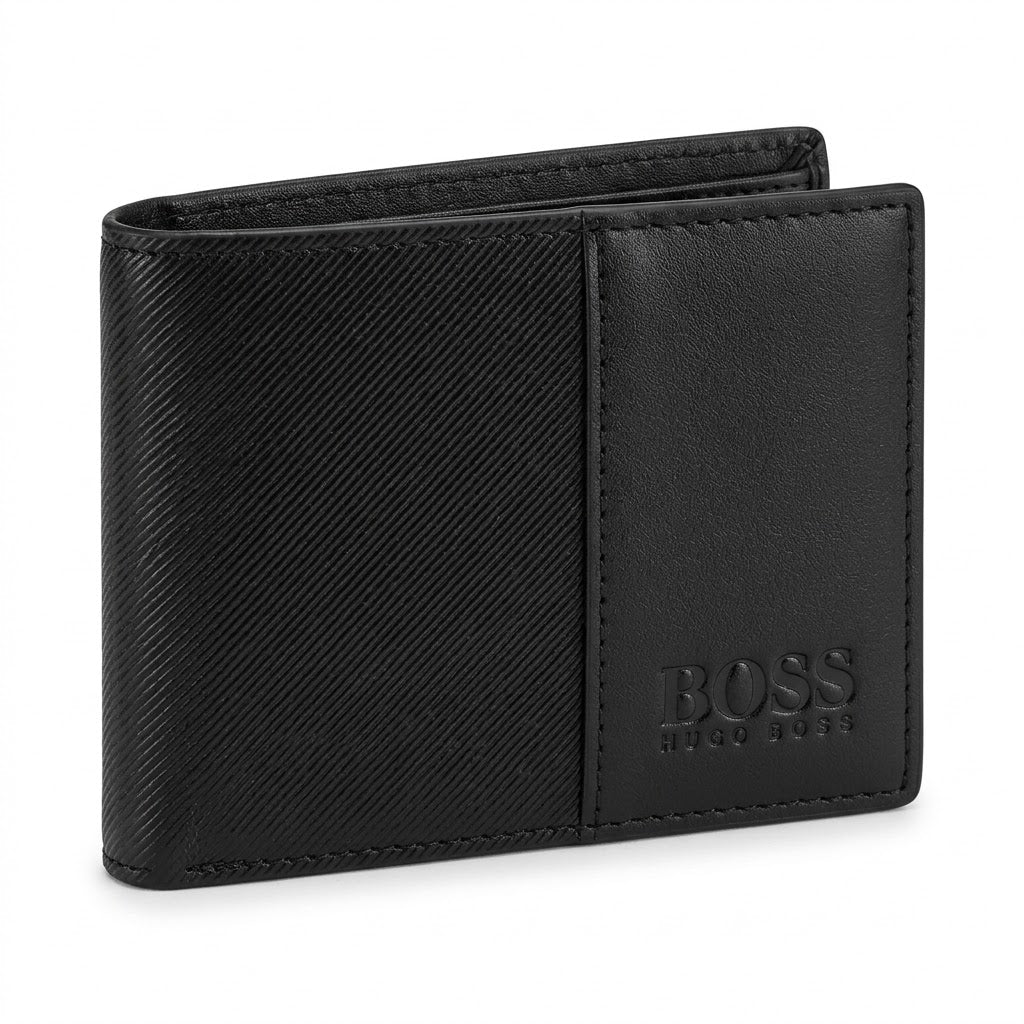 Boss Leather Bi-Fold Men Wallet 510-83 Black