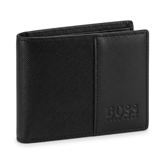 Boss Leather Bi-Fold Men Wallet 510-83 Black