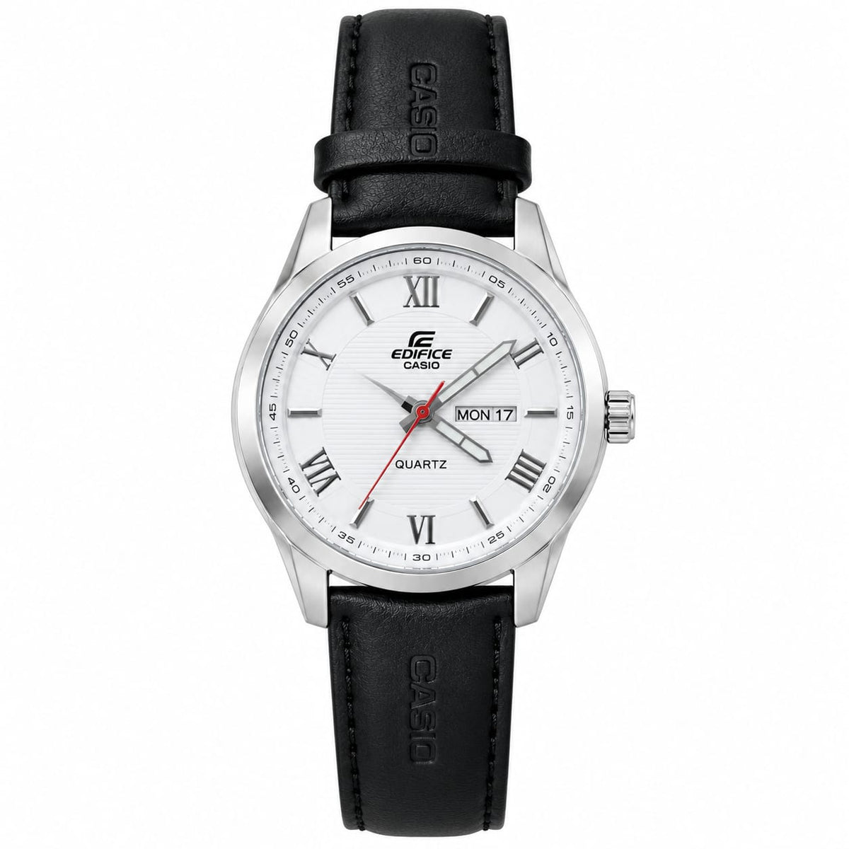 Casio Edifice Leather Day Date Latin Numbers