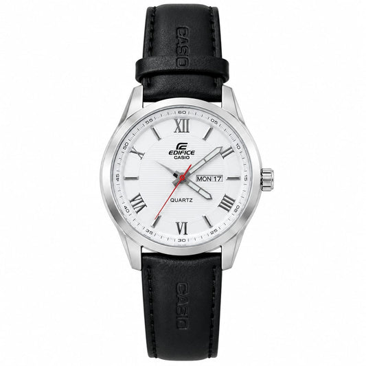 Casio Edifice Leather Day Date Latin Numbers