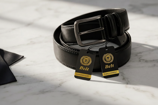Almohandes Classic Black Belt Black 120cm Frame Buckle 115 Length / 3.6 Width