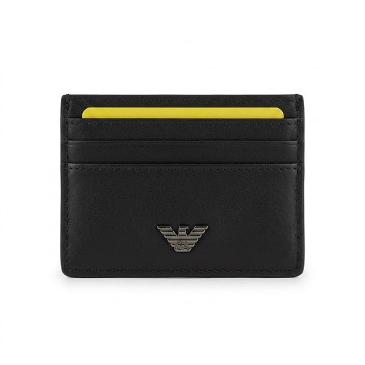 Giorgio Armani Leather Men Card Holder 1006-2 Black