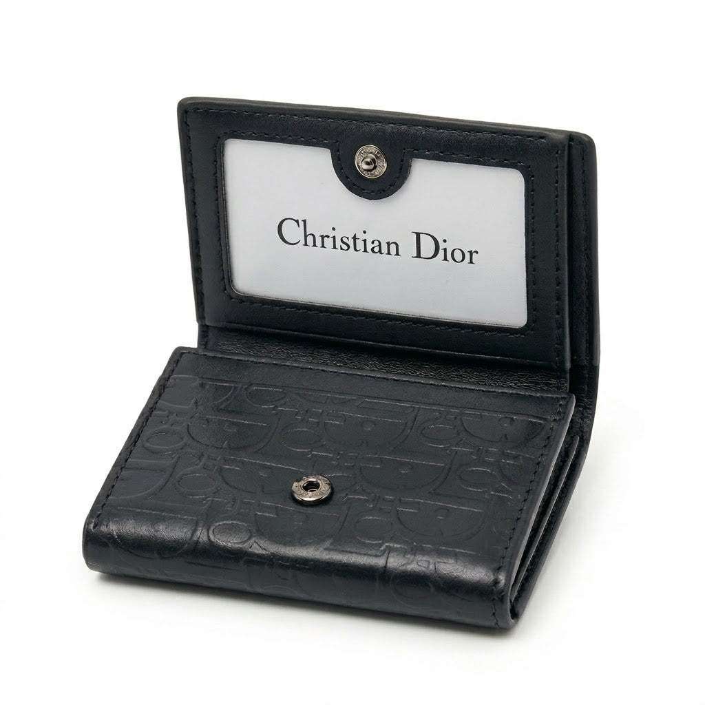 Dior Leather Tri-Fold Men Wallet 601-70 Black