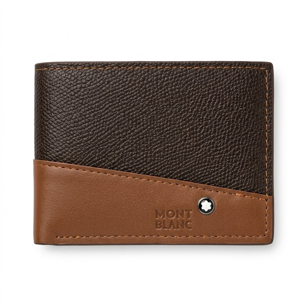 Mont Blanc Leather Bi-Fold Men Wallet WA4-625 Brown