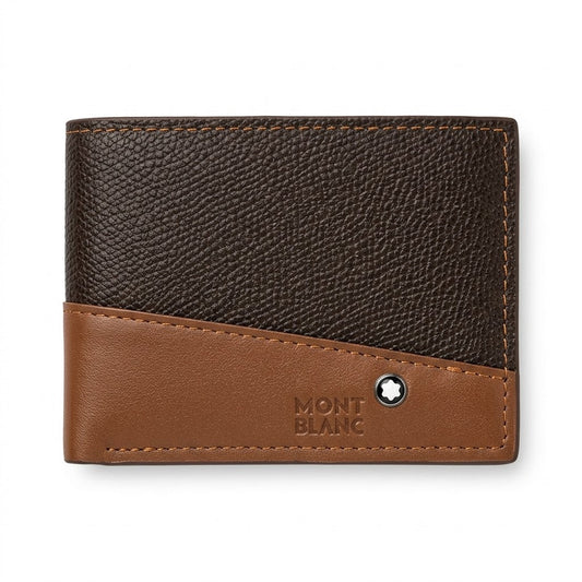 Mont Blanc Leather Bi-Fold Men Wallet WA4-625 Brown