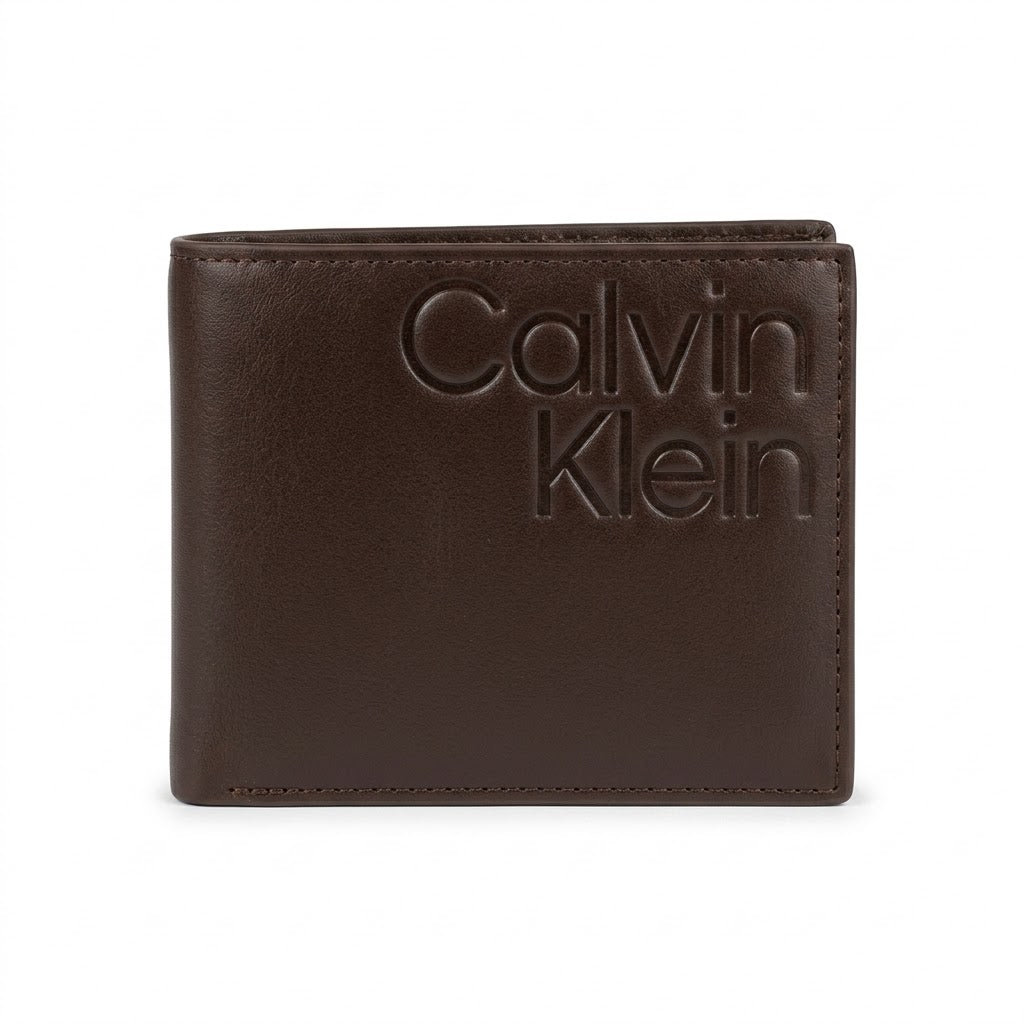 Calvin Klein Leather Bi-Fold Men Wallet - 510-89- Coffee