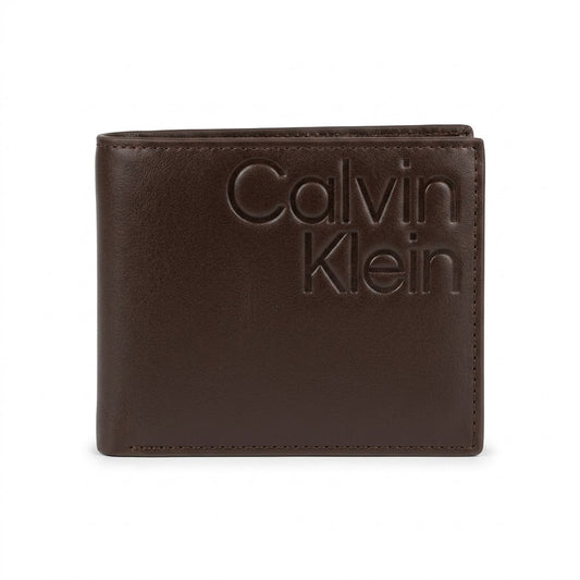 Calvin Klein Leather Bi-Fold Men Wallet - 510-89- Coffee