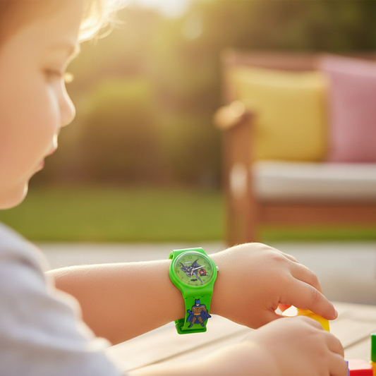 Analog Cartoon Kids Watch Green
