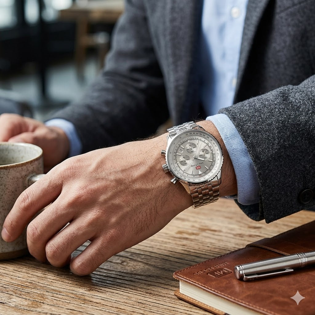 Mini Focus Metal Date Three Dials For Men