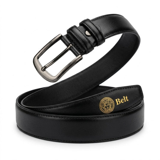 Almohandes Classic Black Belt Black 120cm Frame Buckle 115 Length / 3.6 Width