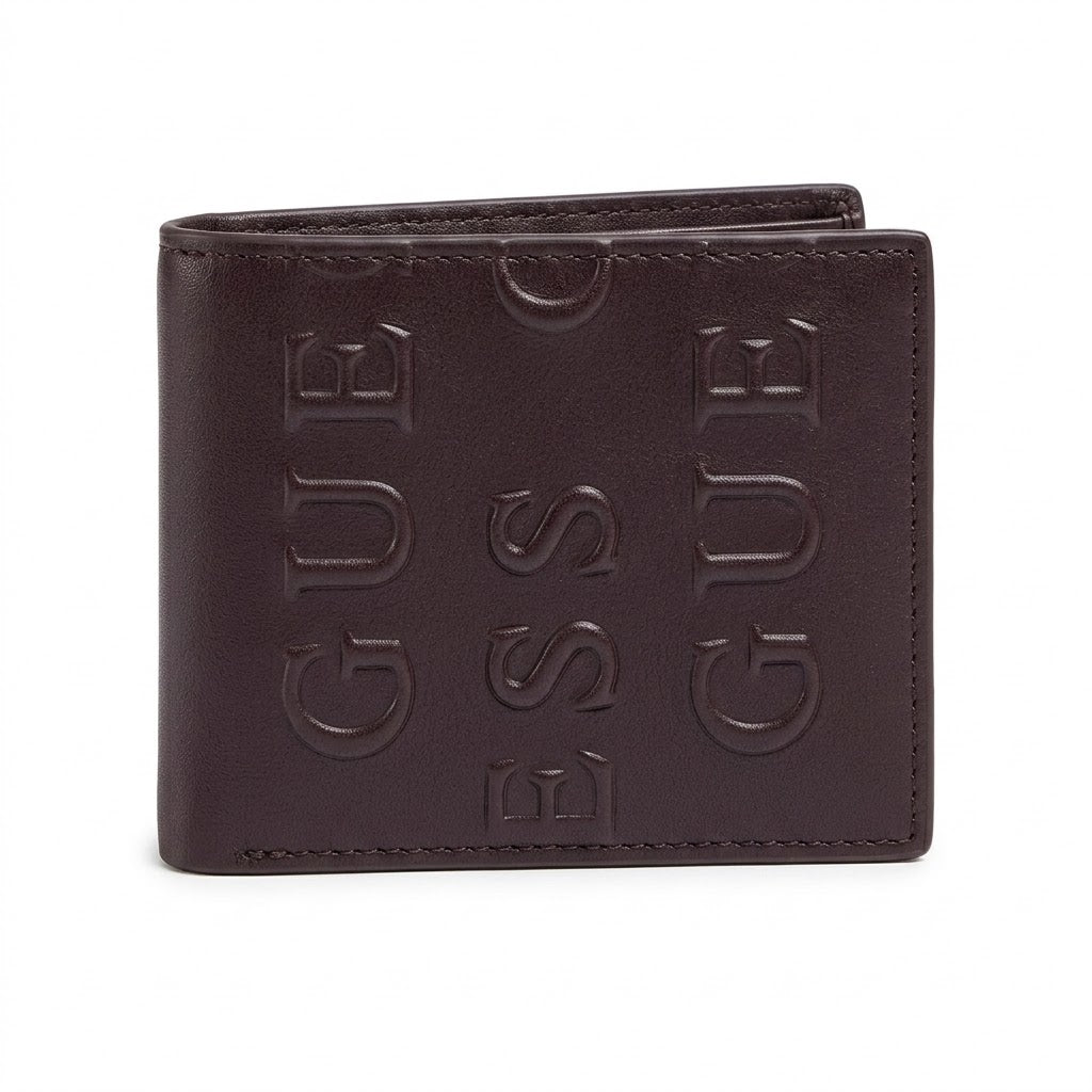 Guess Leather Bi-Fold Men Wallet WA-376 Coffee