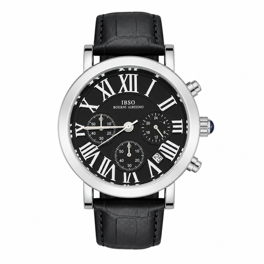 Leather Date Three Dials For Men