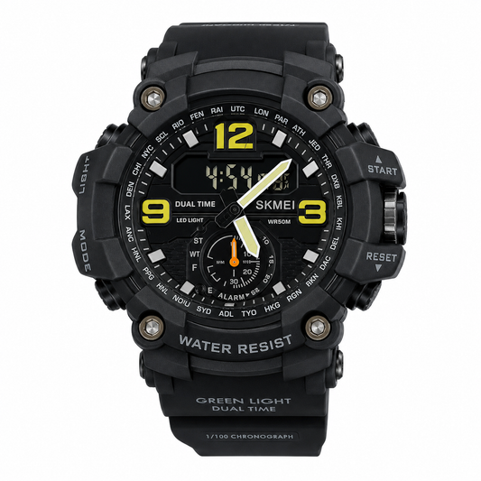 Sport Water Resist For Men Dual Time