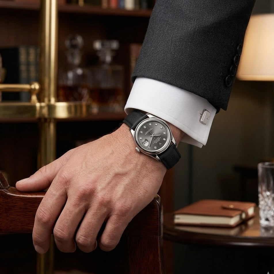 Oyster Perpetual Metal-leather-Date Just