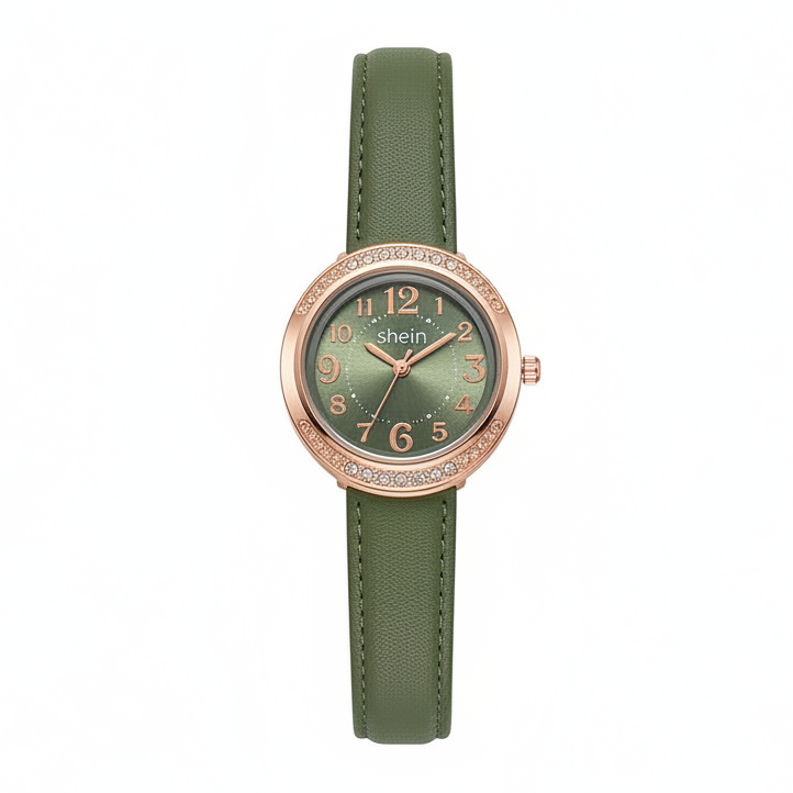 leather Cloves Dark Green Round