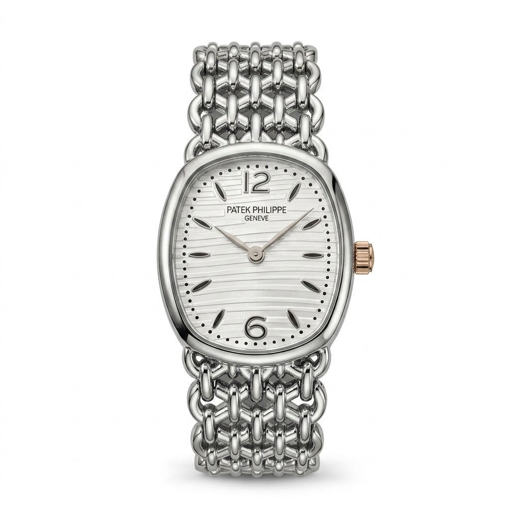 Women's Watch – Oval Stainless Steel Black Face