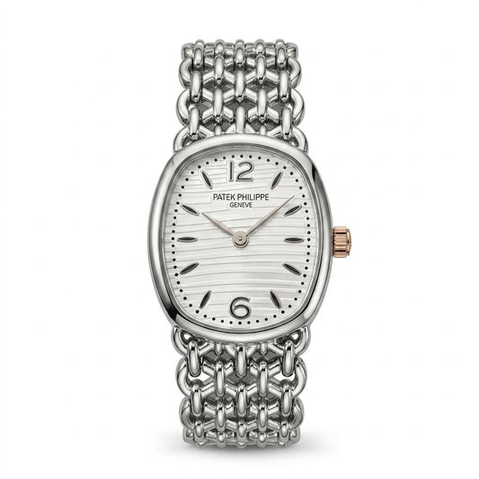 Women's Watch – Oval Stainless Steel Black Face