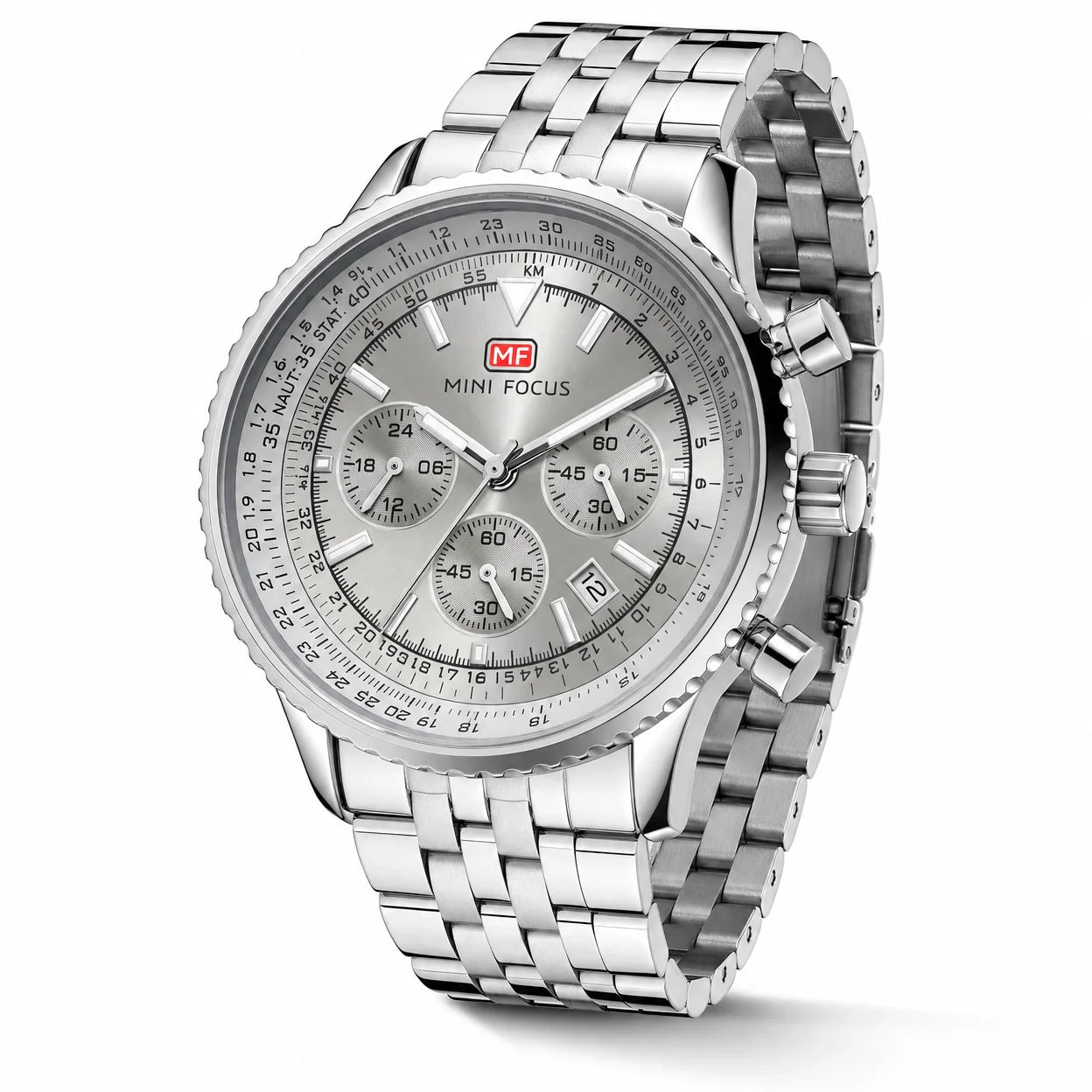 Metal Num Date Three Dials For Men