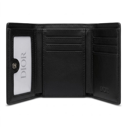 Dior Leather Tri-Fold Men Wallet 601-70 Black