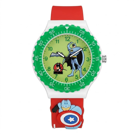 Analog Cartoon Kids Watch Red