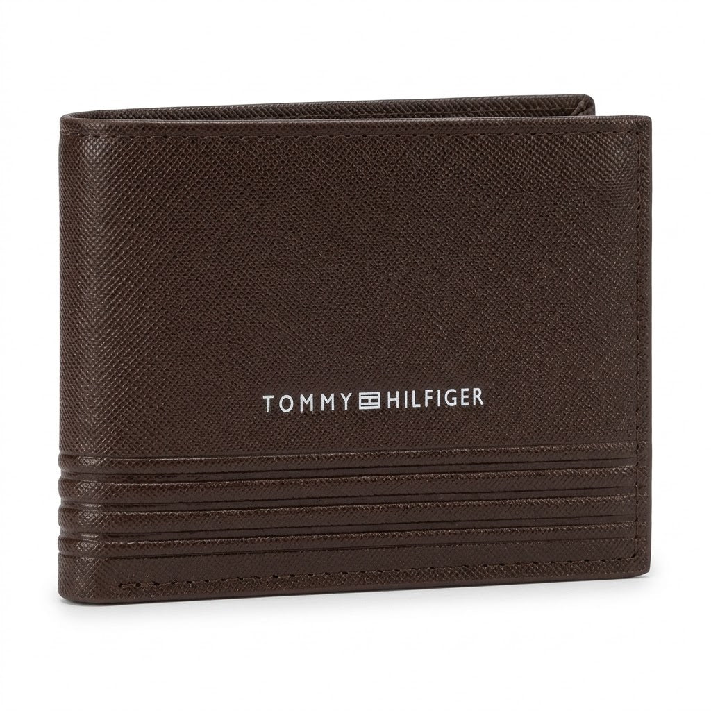 Tommy Hilfiger Leather Bi-Fold Men Wallet WA-381 Brown