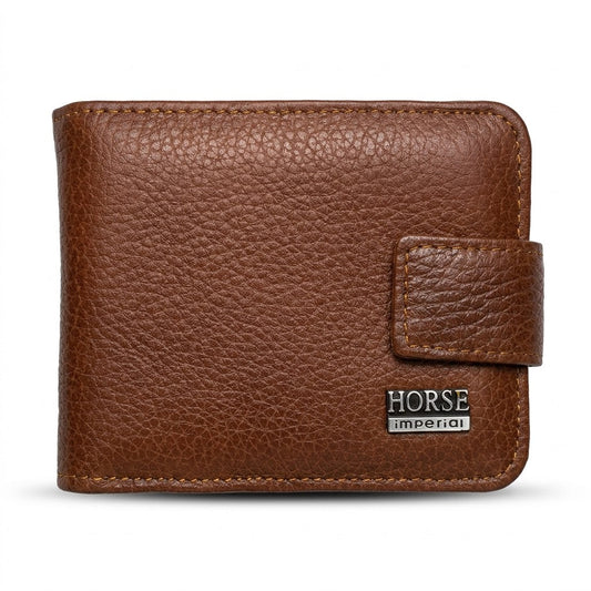 Horse Imperial Leather Bi-Fold Men Wallet 029D Brown