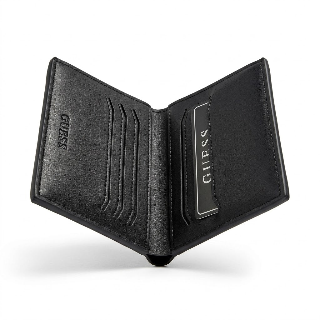 Guess Leather Bi-Fold Men Wallet WA-376 Black