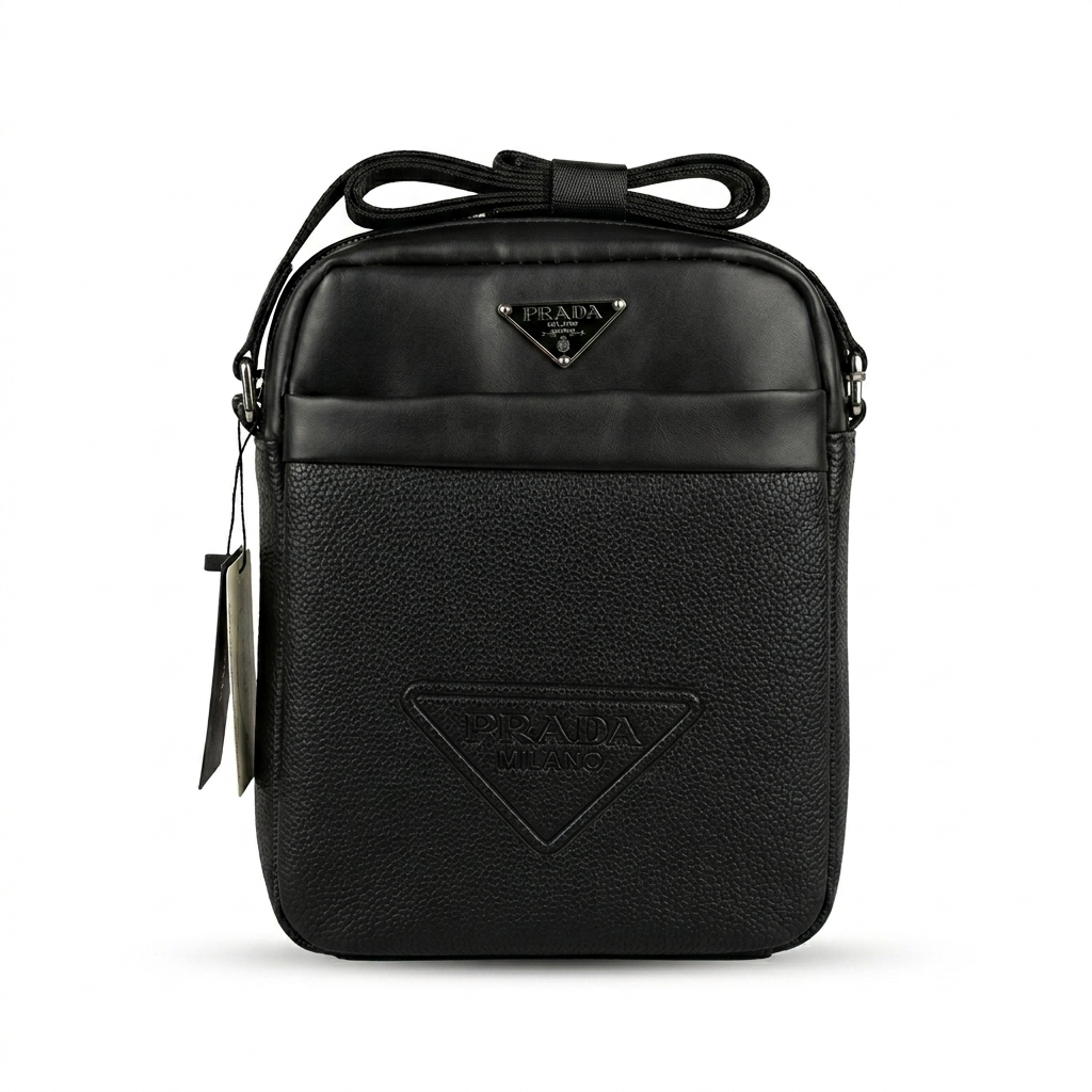 Prada Black Leather Premium Cross Bag / Model 8652-5 Black