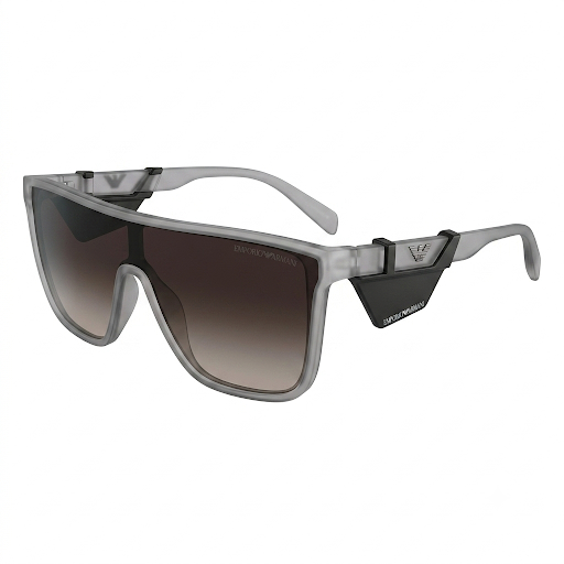 Emporio Armani Shield Gray Sunglasses-Rectangle