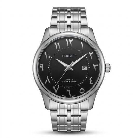 Casio Premium Metal Date Arabic Numbers Japan Movement.