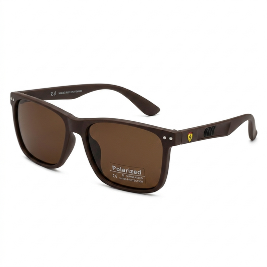 Brown Ray-Ban Ferrari Polarized Sunglasses-Rectangle