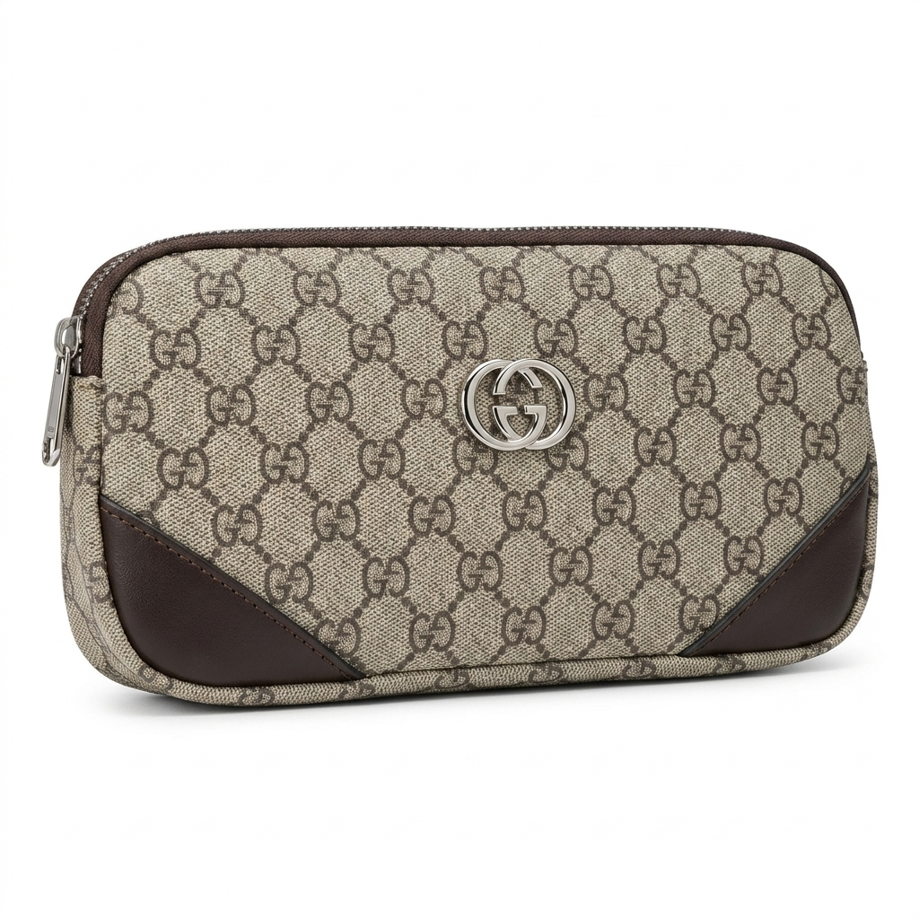 Dior Black Waist Leather Semi-Textile Bag