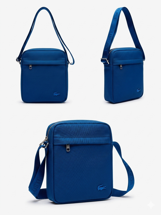 Lacoste Navy Leather Premium Cross Bag / Model Bag-3 Blue