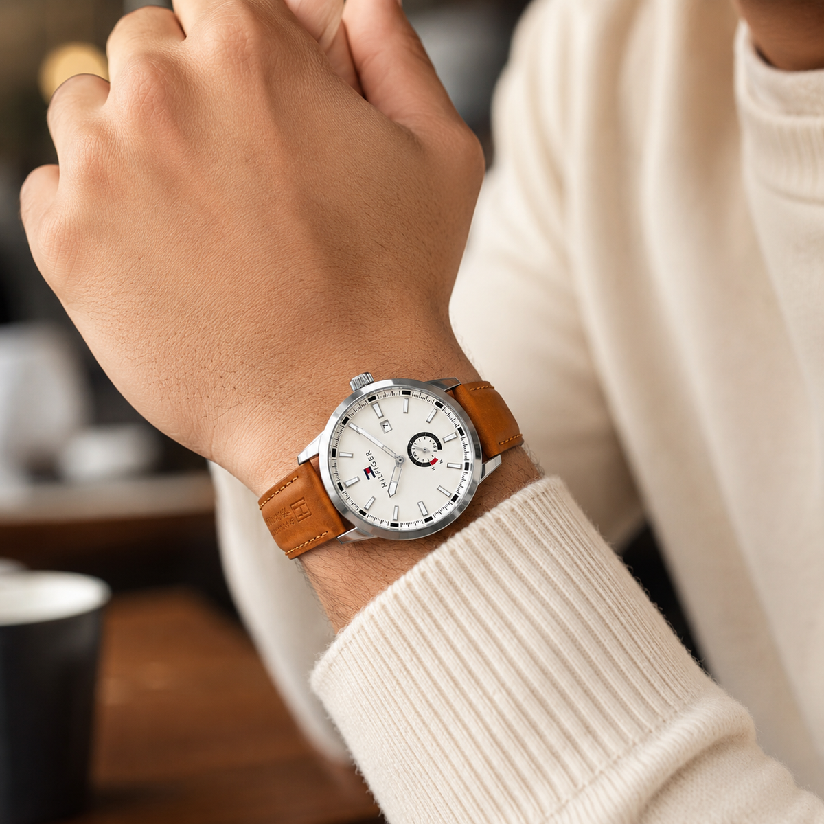 Hilfiger Leather Bracelet Date